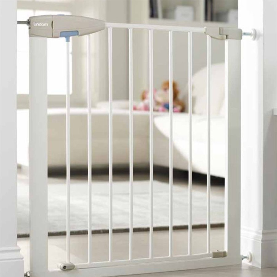 Baby & Nursery littlehelper Stair Gates | Award-Winning Lindam White Sure Shut Pressure Fit Stair Gate | Baby Gate | Extendable Safety Gate (75-82Cm)