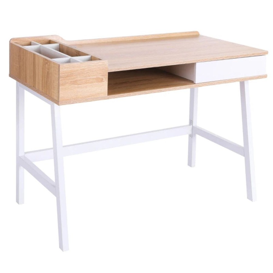 Toddler Furniture & Accessories littlehelper | Scandi-Design Homework Desk | Storage | Natural & White | 6 Years+