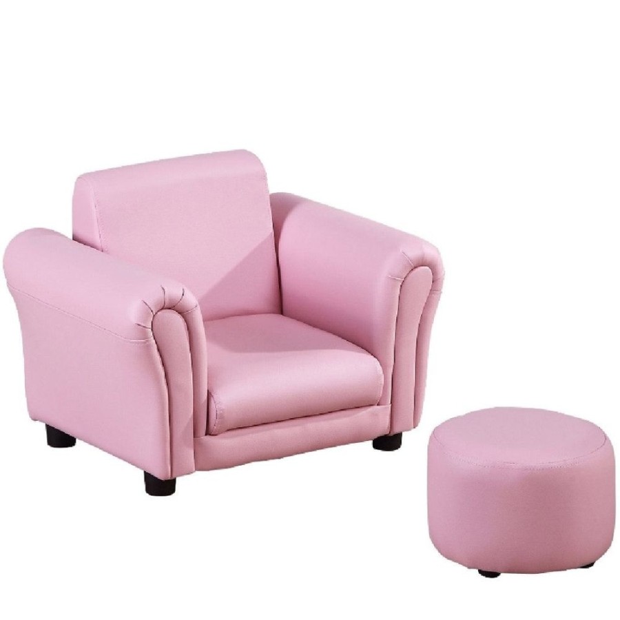 Toddler Furniture & Accessories littlehelper | Children'S Single Seater Armchair With Footstool | Pink Kids Chair | 3-5 Years