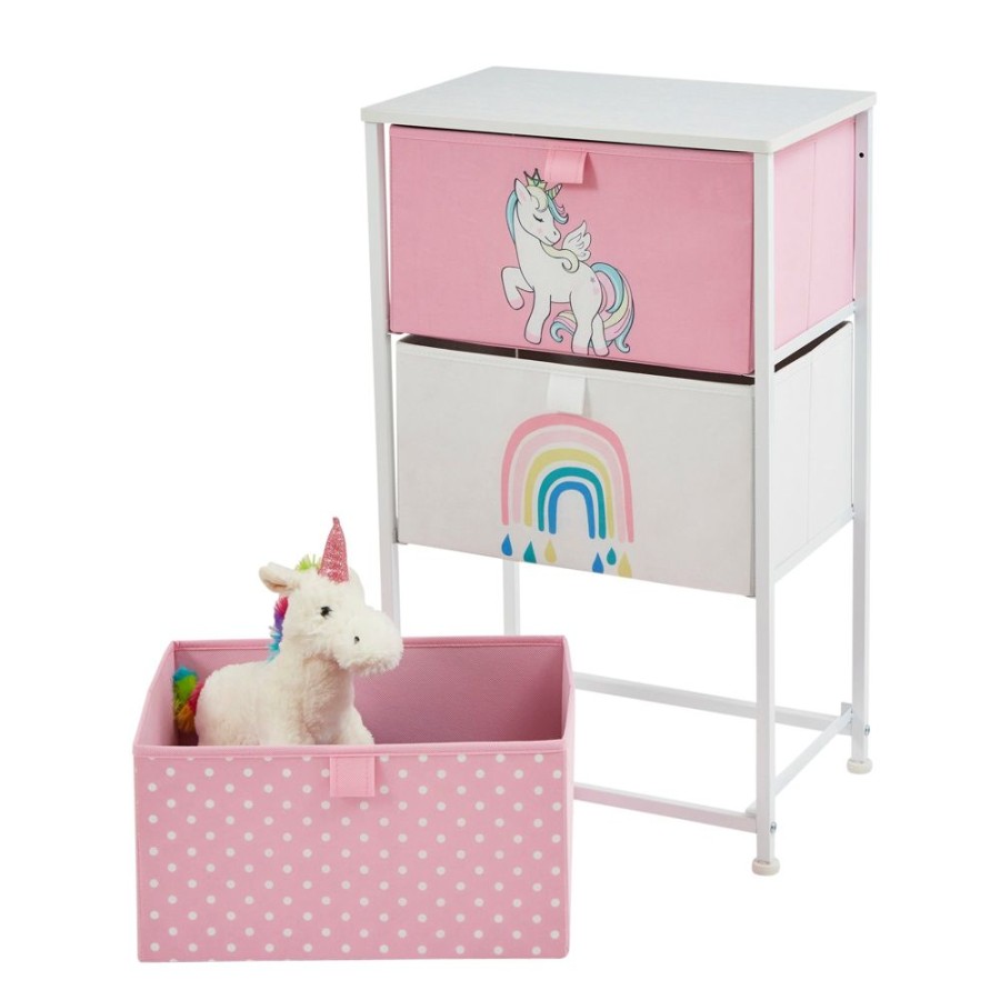 Baby & Nursery littlehelper Toy Box | Montessori Unicorn Toy Storage With Drawers | Children'S Bedside Table | 73 X 45 X 30Cm