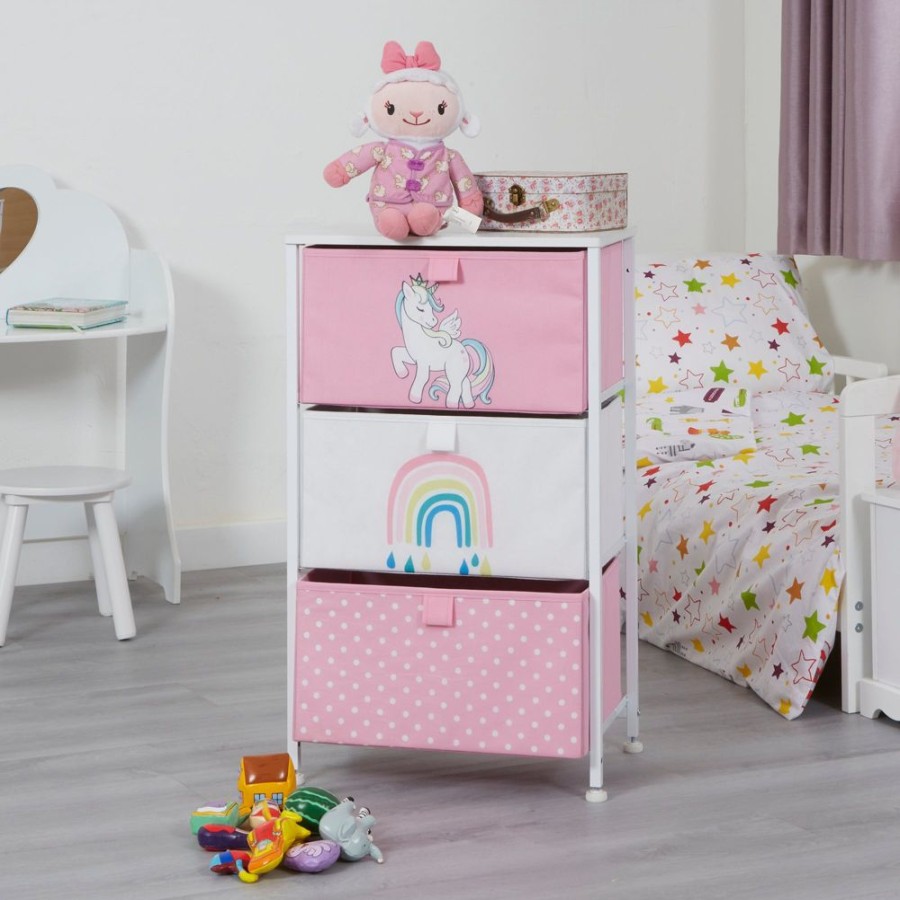 Baby & Nursery littlehelper Toy Box | Montessori Unicorn Toy Storage With Drawers | Children'S Bedside Table | 73 X 45 X 30Cm