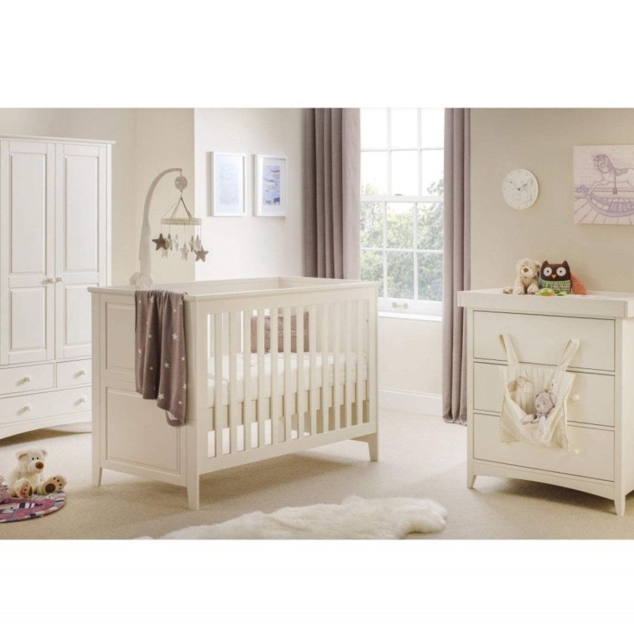 Baby & Nursery littlehelper Nursery Wardrobes | Classic Shaker Style Solid Pine 2 Door Nursery Wardrobe | Ivory White