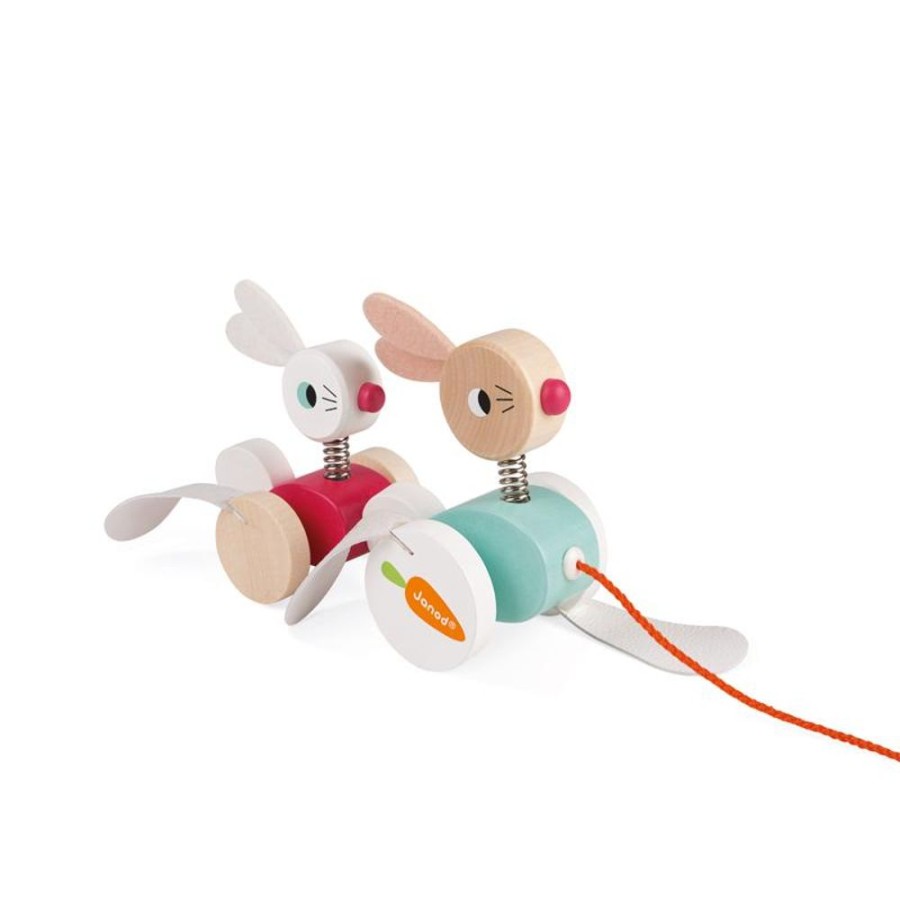 Playtime littlehelper Wooden Toys | Activity & Educational Toys | Zigolos Pull-Along Rabbits | Wooden Toys