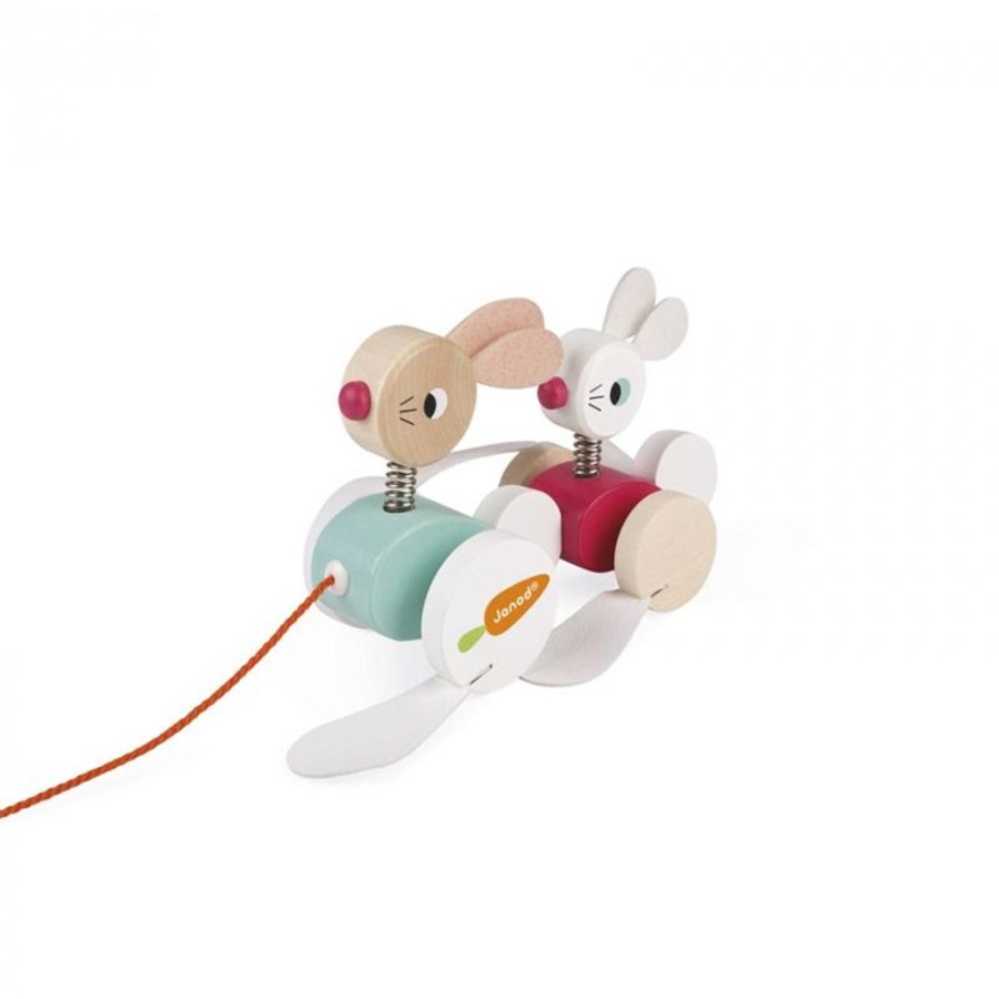 Playtime littlehelper Wooden Toys | Activity & Educational Toys | Zigolos Pull-Along Rabbits | Wooden Toys