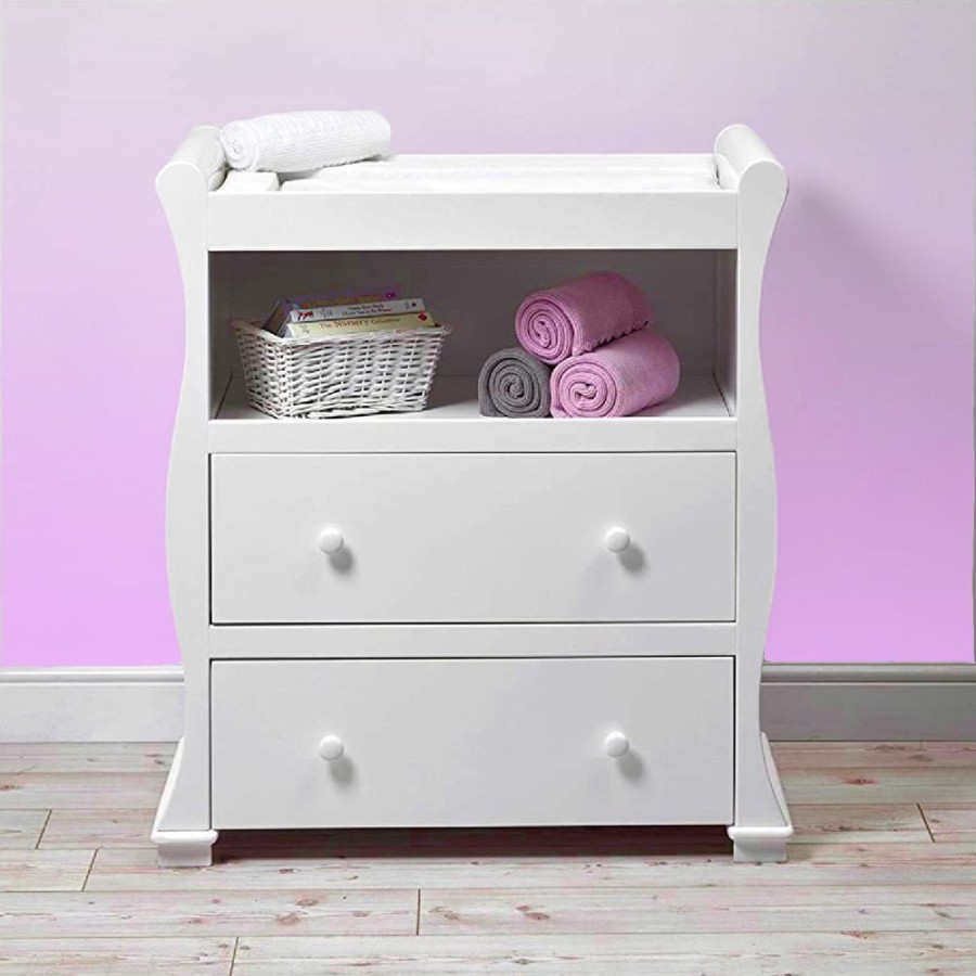 Baby & Nursery littlehelper Changing Units | Cocoon Wooden Chest Of Drawers | Baby Changing Unit With Draws | Crisp White