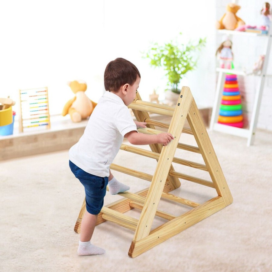 Playtime littlehelper Activity Toys | Montessori Natural Pikler Eco Pine Triangle | Wooden Toddler Climbing Frame | Indoor Climbing Frames