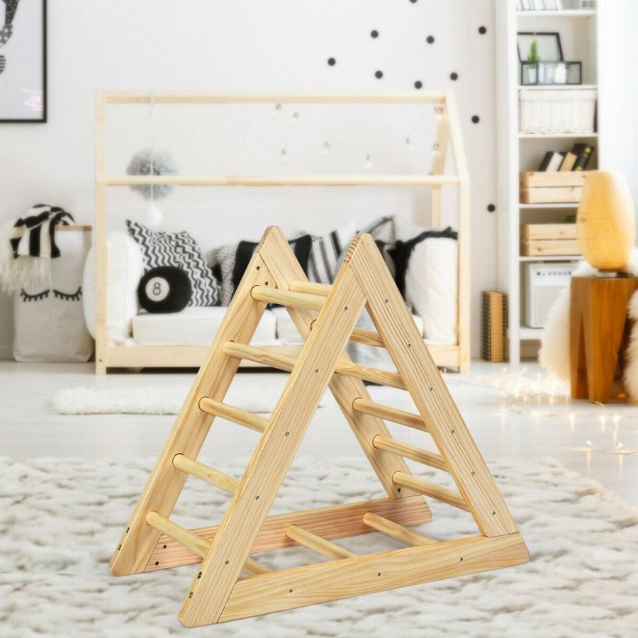 Playtime littlehelper Activity Toys | Montessori Natural Pikler Eco Pine Triangle | Wooden Toddler Climbing Frame | Indoor Climbing Frames