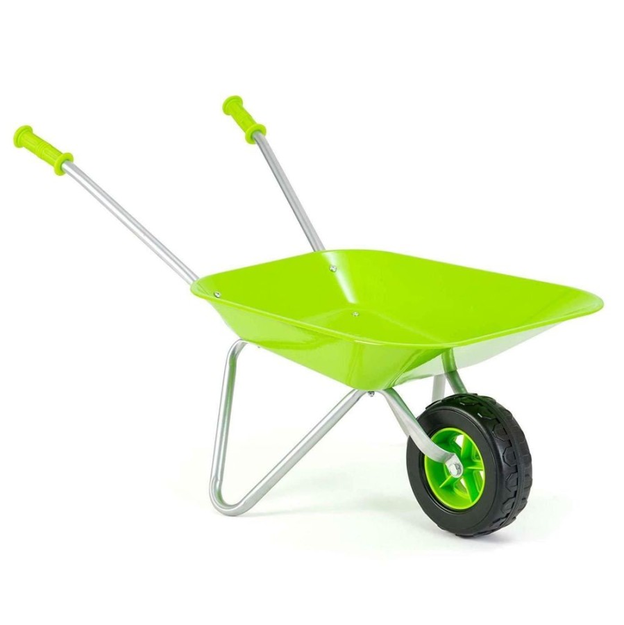 Playtime littlehelper Sand & Water Table | Montessori Kids Stainless Steel Non Rust Ergonomic Handles Wheelbarrow | Lime Green | 3 Years+