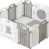 Baby & Nursery littlehelper Baby Playpens | 14 Panel Foldable & Modular Baby Playpen | Ball Pool | Grey And White | Optional Foam Mats