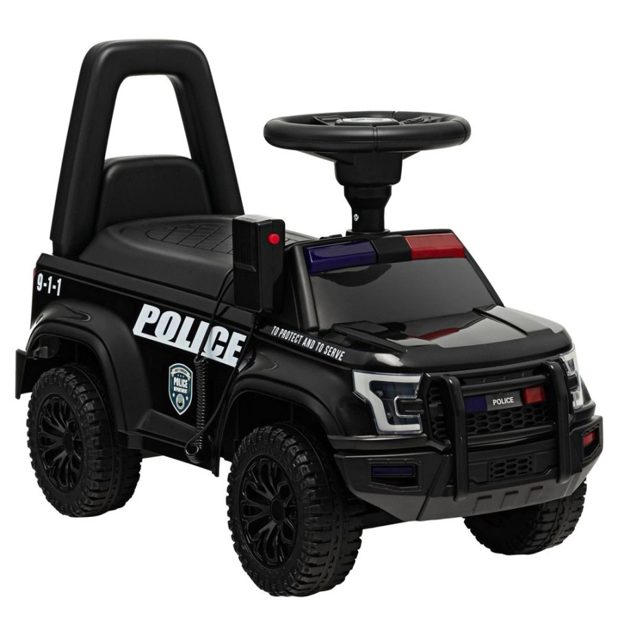 Playtime littlehelper Ride On Toys | Black Toddler Push Along Car | Ride On Police Car | Under Seat Storage