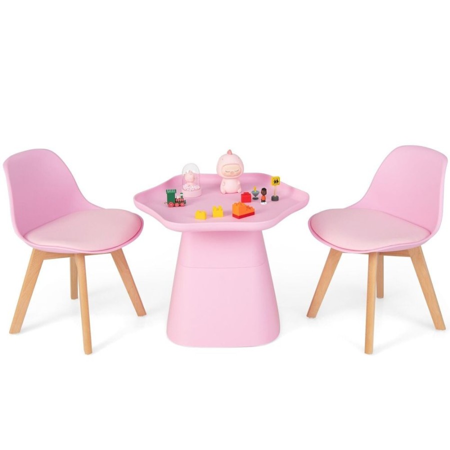 Toddler Furniture & Accessories littlehelper | 3 Pc Kids Table And 2 Chairs Set | Soft Padded And Ergonomic Seats With Backrest | Pink