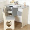 Toddler Furniture & Accessories littlehelper | Montessori Sweetheart Children'S Homework Desk | Bookshelf | Storage & Stool | Cream & Grey | 3-10 Years