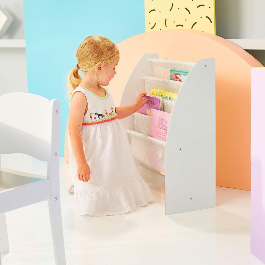 Toddler Furniture & Accessories littlehelper | White Starry Night 4 Tier Sling Bookcase | Childrens Bookcase | Kids Bookshelf