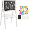 Toddler Furniture & Accessories littlehelper | Montessori Double Sided Wooden Easel | Magnetic | Whiteboard, Magnets & Chalk | White | 98Cm High