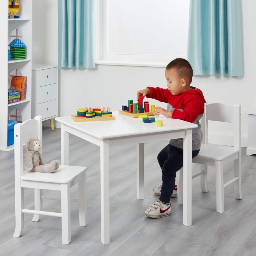 Toddler Furniture & Accessories littlehelper | Children'S | Kids Modern Wooden Table And Chairs | White | Solid Wood