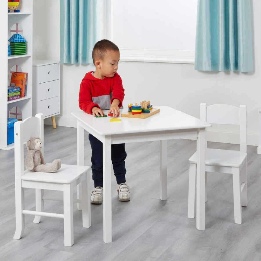 Toddler Furniture & Accessories littlehelper | Children'S | Kids Modern Wooden Table And Chairs | White | Solid Wood