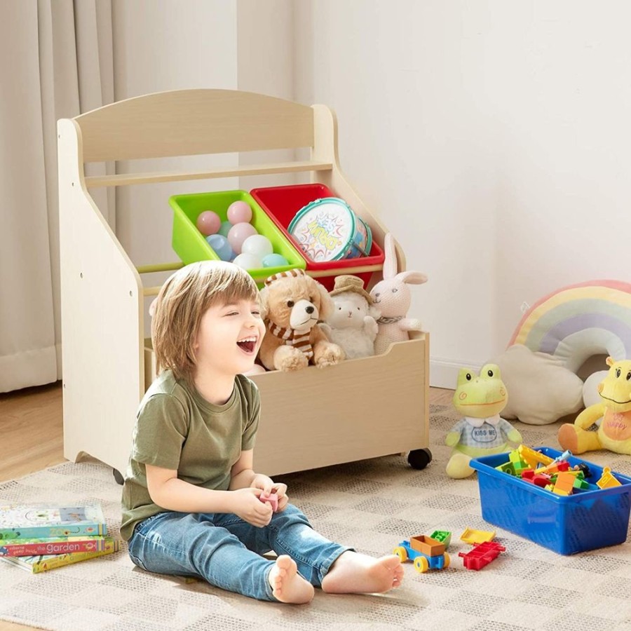 Toddler Furniture & Accessories littlehelper | Childrens | Kid'S Wooden Bookcase & Toy Storage Unit | Rollout Drawer & Boxes