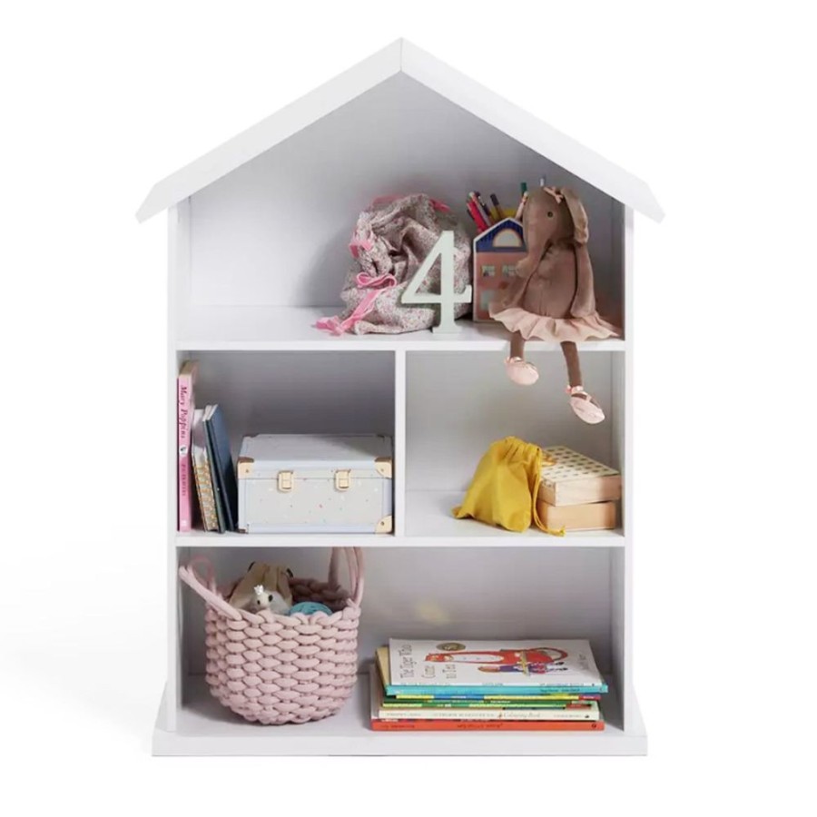 Playtime littlehelper Dollhouses | Large 3 Storey Montessori Wood Dolls House & Bookcase | Library | Toy Storage | 89Cm High