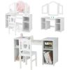 Toddler Furniture & Accessories littlehelper | Montessori 2-In-1 Homework Desk & Vanity Dressing Table & Chair| Bureau | Storage | White | 3-10 Years