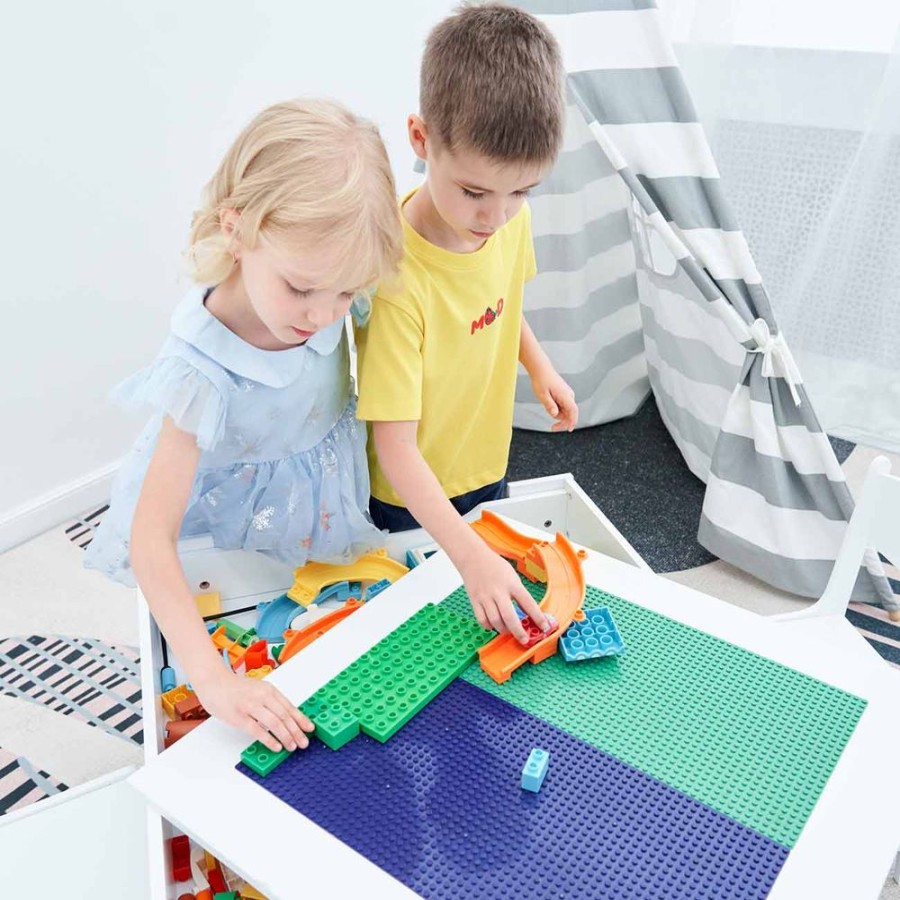 Toddler Furniture & Accessories littlehelper | Kids 3-In-1 Wooden Table & Chairs | Reversible Top | Lego Board | Storage Drawers | 3 Years+