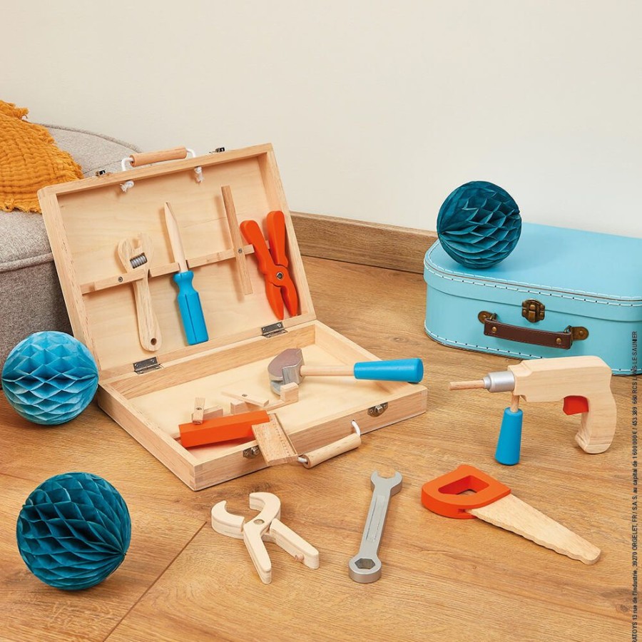 Playtime littlehelper Role Play Toys | Montessori Wooden Premium Quality Toy Tool Set For Kids In Wooden Carry Case | 3-8 Years