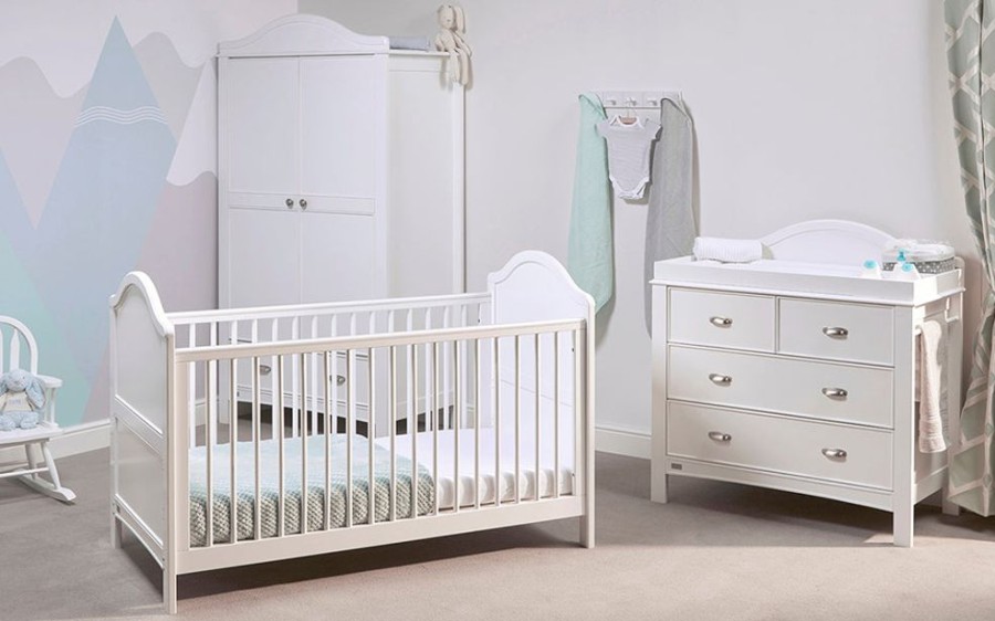 Baby & Nursery littlehelper Nursery Furniture Sets | Eco-Conscious 3 Piece Baby Nursery Furniture Set | White | Eclipse Collection