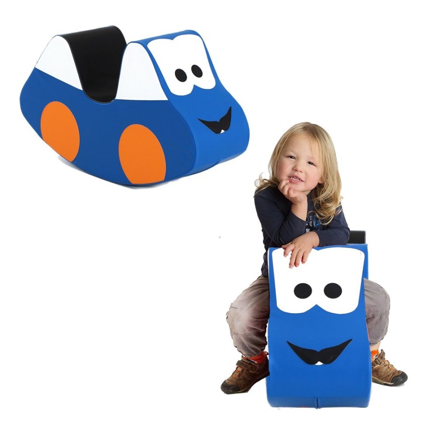 Playtime littlehelper Ride On Toys | Montessori Faux Leather Rocker | Ride-On Soft Rocking Toy | Soft Play Car | Blue | 12M+