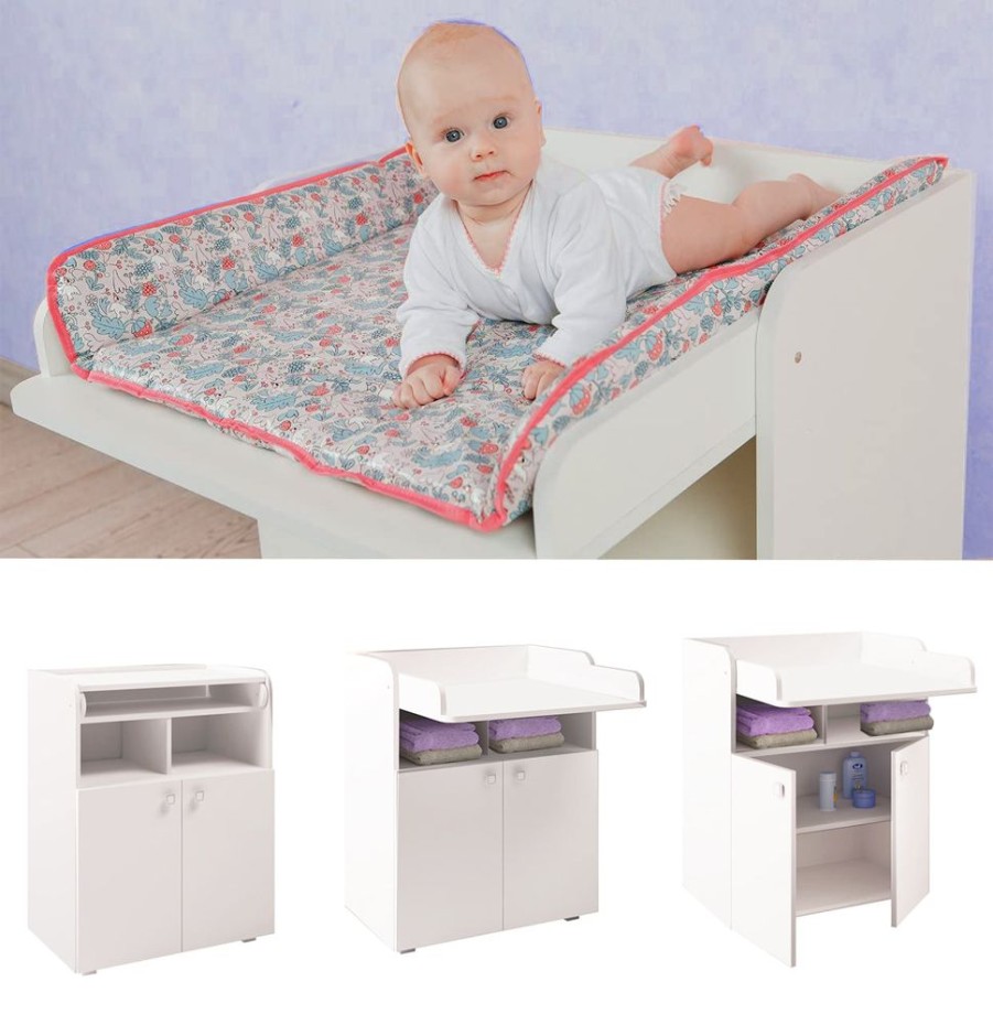 Baby & Nursery littlehelper Changing Units | Baby Changing Unit | Large Storage Pockets & Cupboards | High Quality Modern Design | White