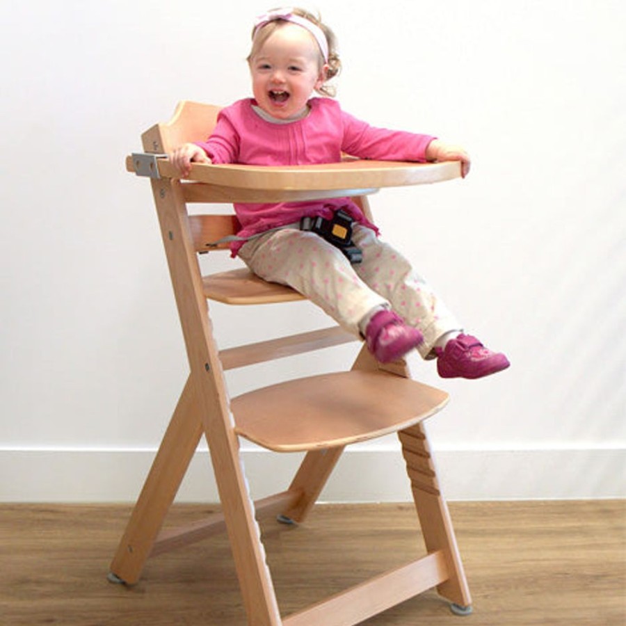 Mealtime littlehelper | Grow-With-Me 3-In-1 Adjustable Height Wooden High Chair & Tray | Natural | 6M - 10 Years