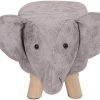 Toddler Furniture & Accessories littlehelper | Kids Super Cute & Soft Stool & Footrest | Grey Elephant Design