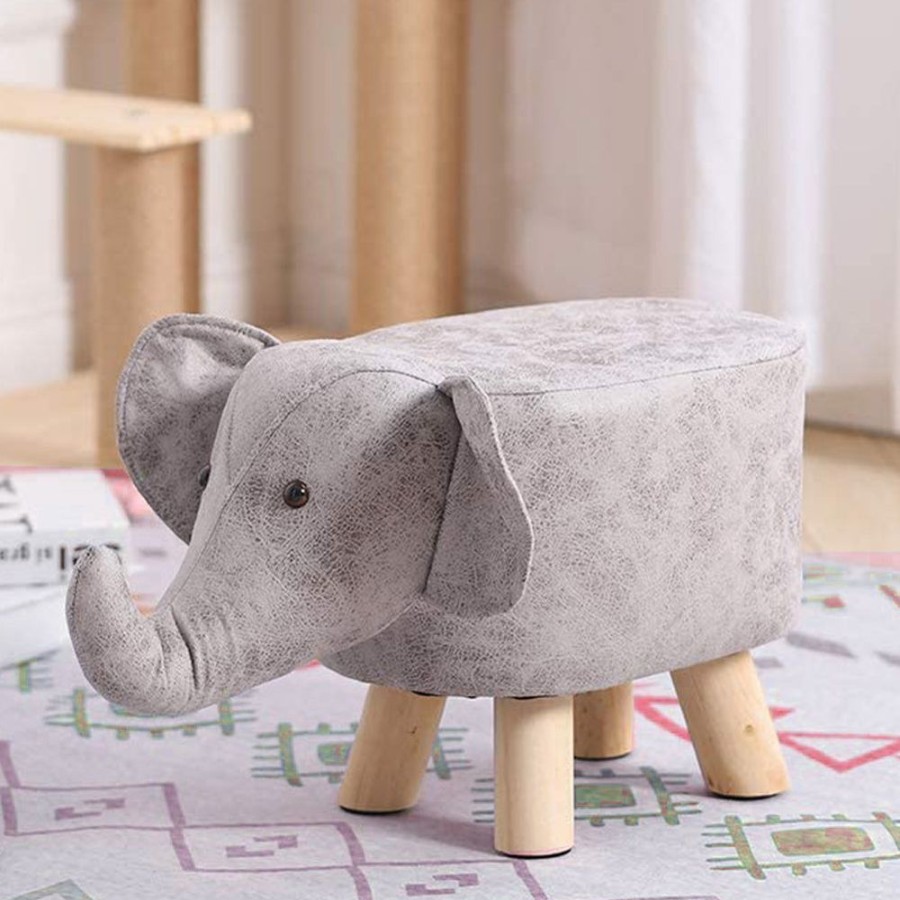 Toddler Furniture & Accessories littlehelper | Kids Super Cute & Soft Stool & Footrest | Grey Elephant Design