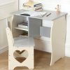 Playtime littlehelper Montessori Toys & Products | Montessori Sweetheart Children'S Homework Desk | Bookshelf | Storage & Stool | Cream & Grey | 3-10 Years