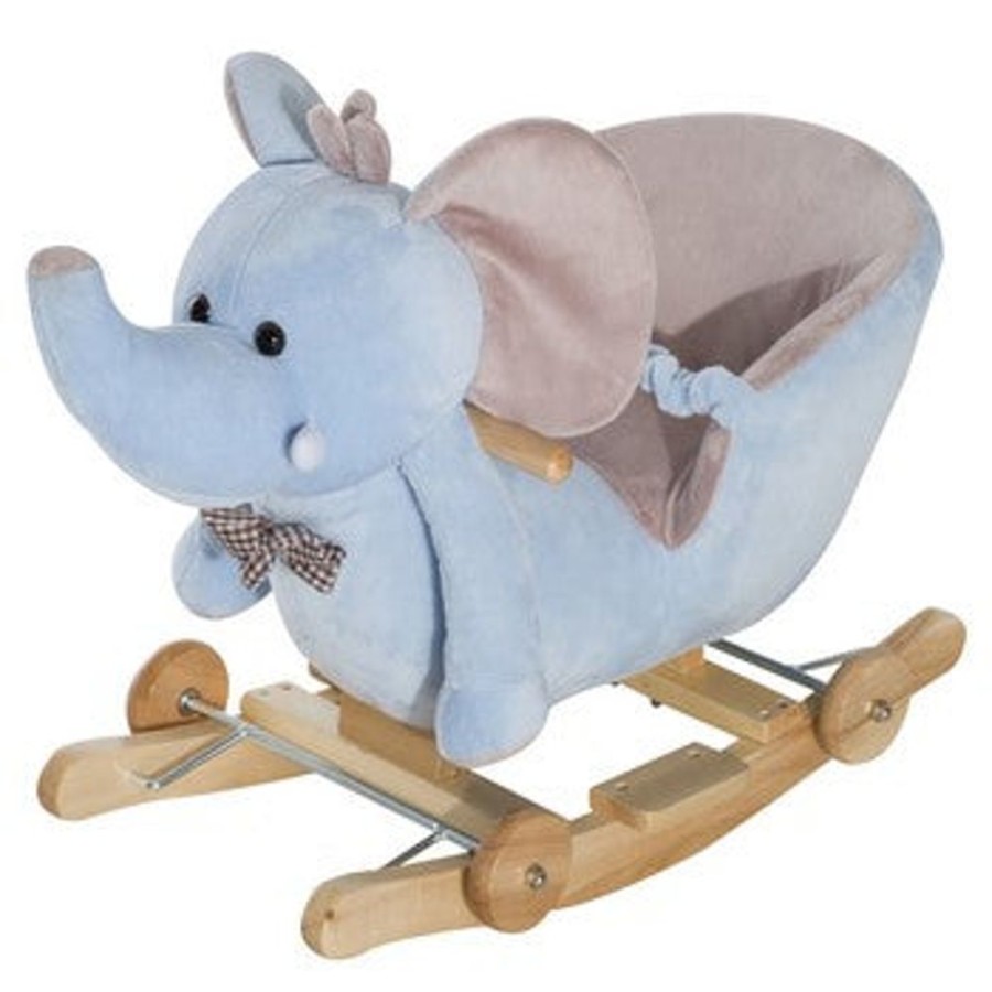 Playtime littlehelper Rocking Horses | Super Soft And Gentle Musical Rocking Horse Elephant With Wheels | 18M+