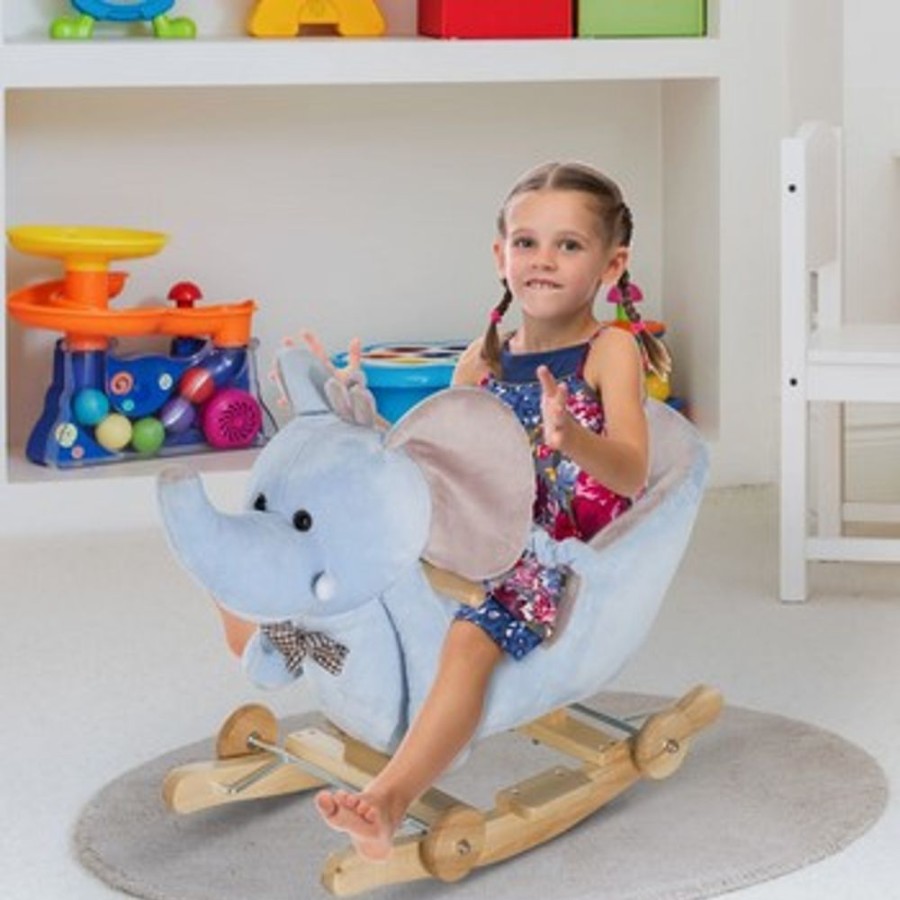 Playtime littlehelper Rocking Horses | Super Soft And Gentle Musical Rocking Horse Elephant With Wheels | 18M+