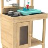 Playtime littlehelper Toy Kitchens | Fsc Montessori Eco Wood Kids Mud Kitchen | Wooden Toy Kitchen | Working Tap & Sink | 3 Years+