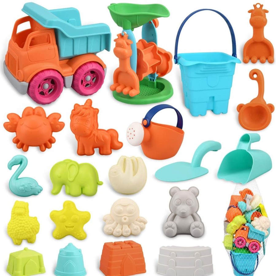 Playtime littlehelper Montessori Toys & Products | Large Eco-Friendly Bucket & Spade Set | 22 Pieces | Outdoor Kids Toys For Sand Pit | 3 Years+