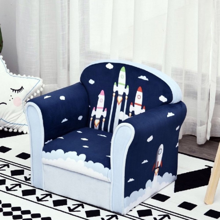 Toddler Furniture & Accessories littlehelper | Blast-Off Children'S Rocket Themed Armchair | Blue | 3-9 Years