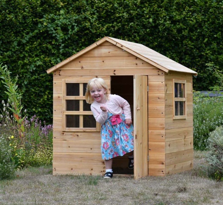 Playtime littlehelper Role Play Toys | Kids Heavy Duty Beautifully Crafted Montessori Natural Fir Outdoor Wooden Playhouse | Wendy House | 18M+