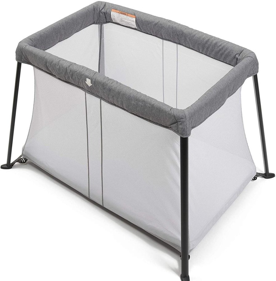 Baby & Nursery littlehelper Travel Cots & Playpens | Easy Assembly 2-In-1 Lightweight Portable Baby Playpen & Travel Cot | Thick Mattress, Sheet & Carry Bag | Grey | 0-36M