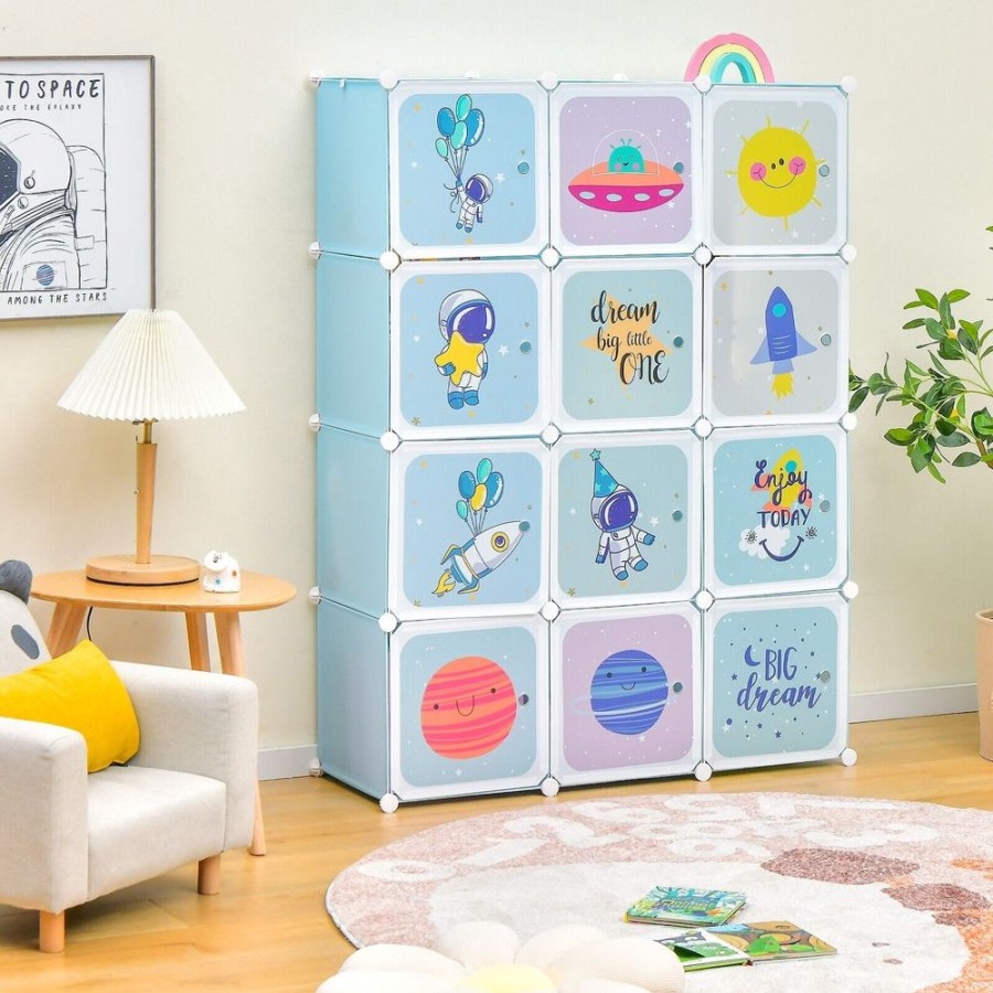 Toddler Furniture & Accessories littlehelper | Large Portable Wardrobe Cum Storage Unit | 12 Cubes | Toy Storage | Blue