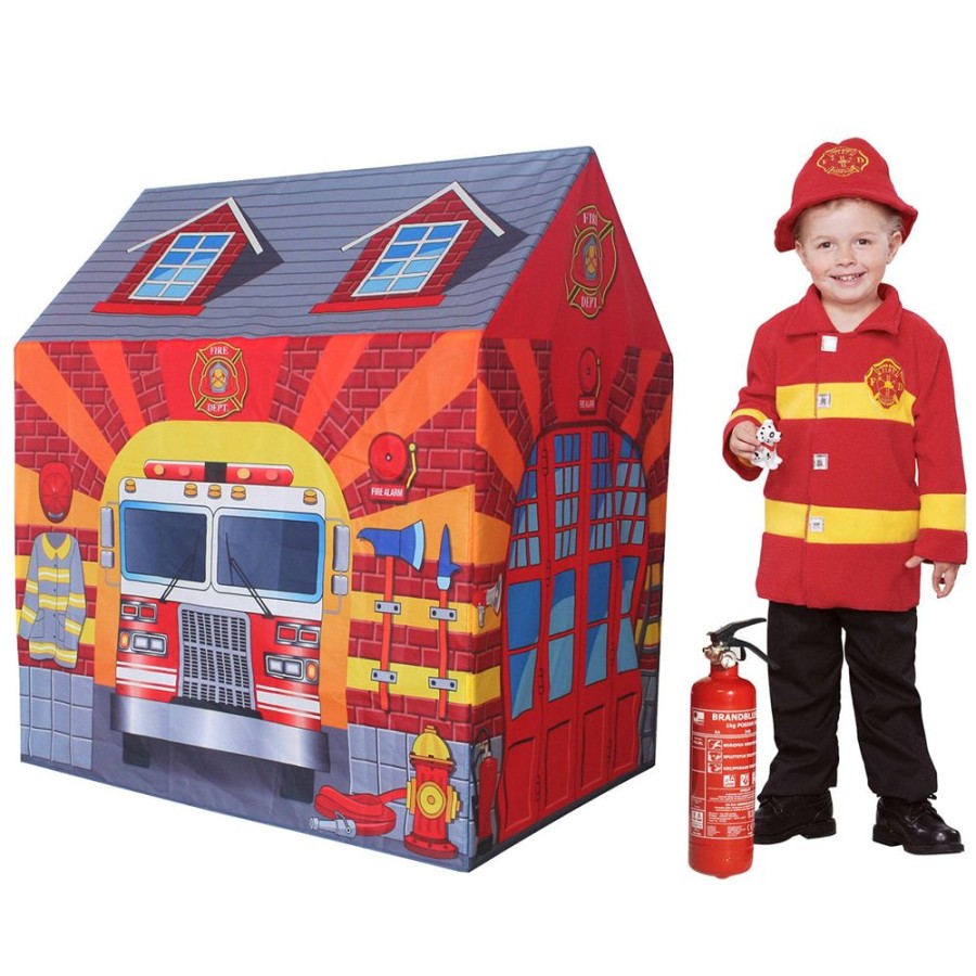 Playtime littlehelper Role Play Toys | Children'S 2 Person Fire Station | Fireman Play Tent | Den | Role Play Fun