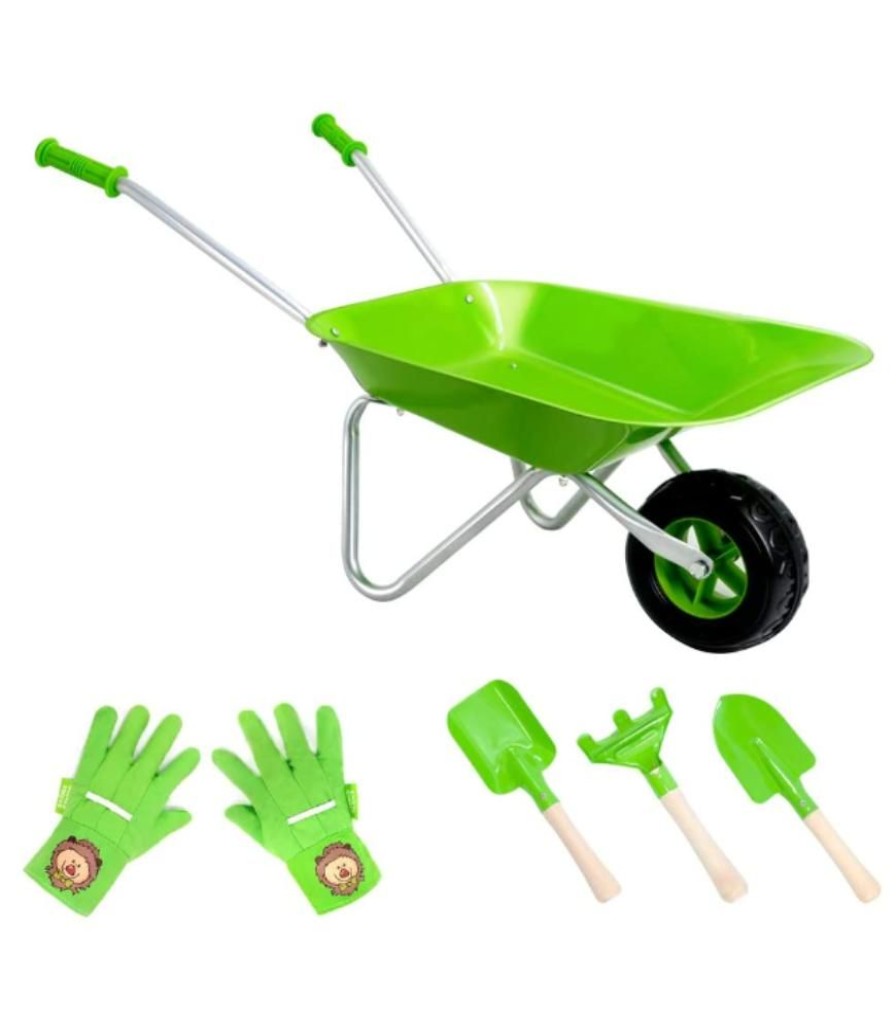 Playtime littlehelper Sand & Water Table | Montessori Garden Toy Set With Rust-Resistant Stainless Steel Wheelbarrow & Tool Kit | Outdoor Kids Toys For Sand Pit | 3 Years+