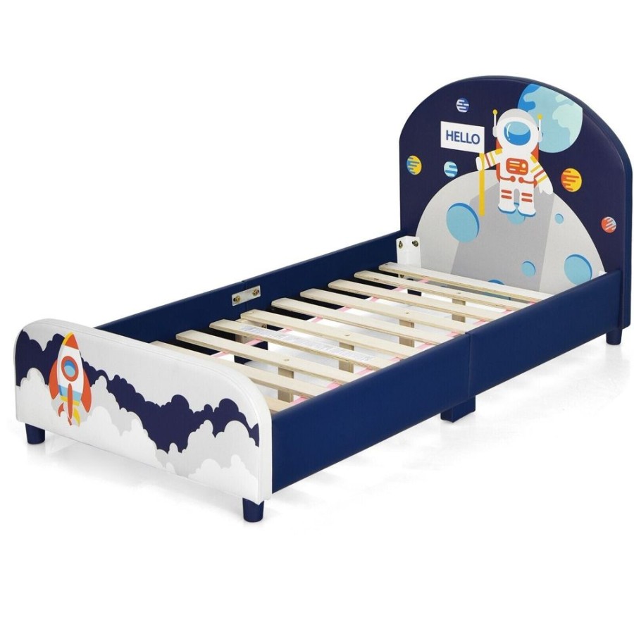 Baby & Nursery littlehelper Baby Bedding | Kids Single Bed | Upholstered Soft Headboard & Footboard | Spaceman