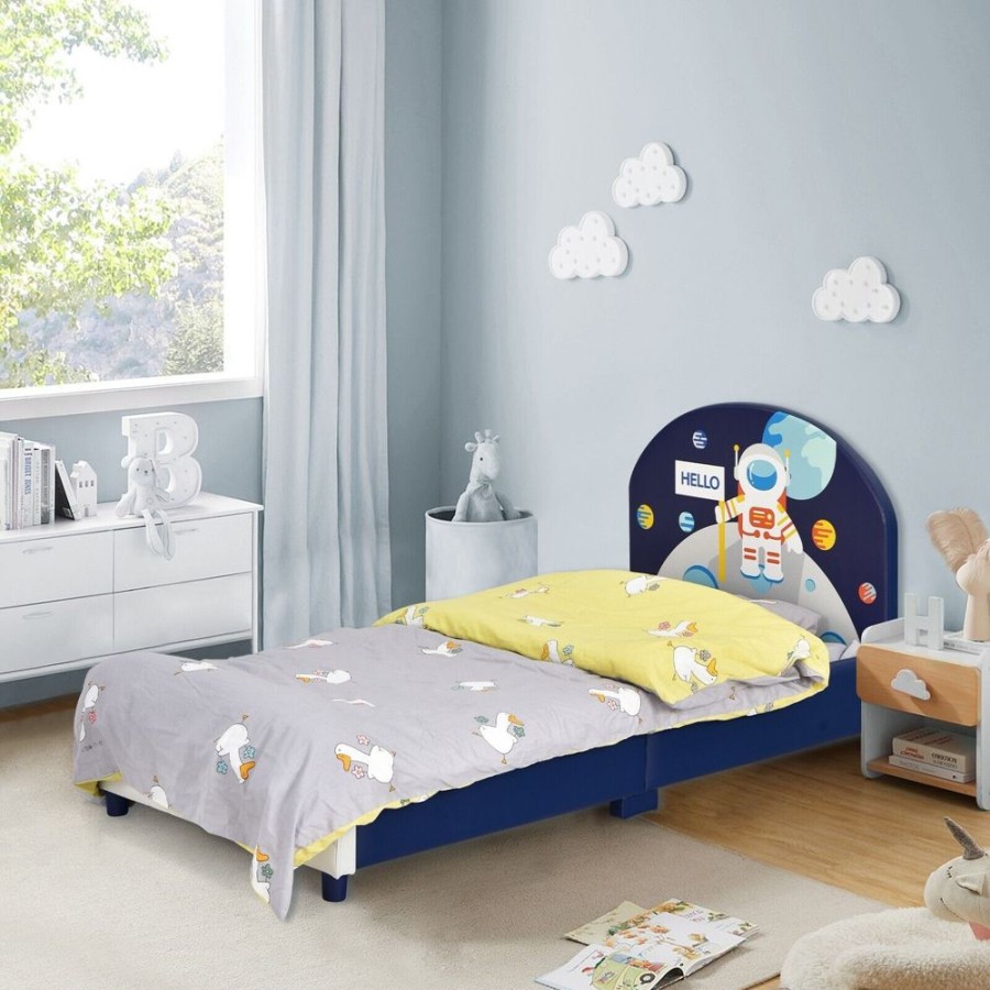 Baby & Nursery littlehelper Baby Bedding | Kids Single Bed | Upholstered Soft Headboard & Footboard | Spaceman