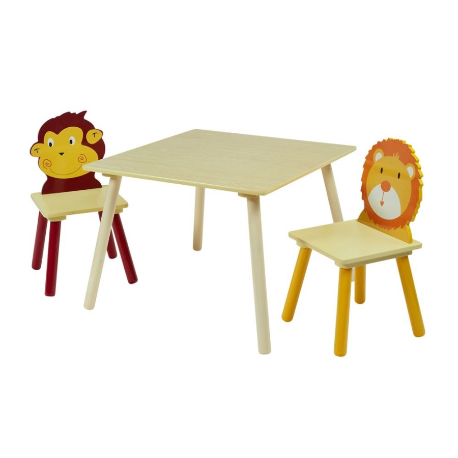 Toddler Furniture & Accessories littlehelper | Liberty House Toys Kids Childrens Jungle Table And 2 Chairs Set | Monkey & Lion