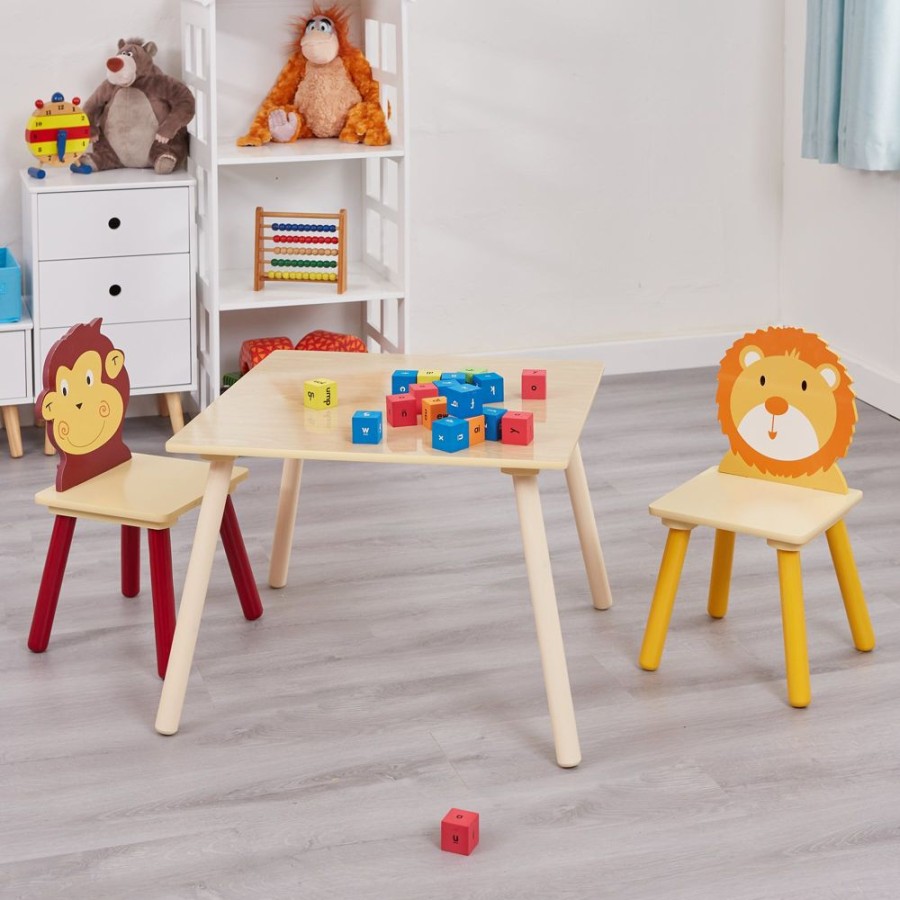 Toddler Furniture & Accessories littlehelper | Liberty House Toys Kids Childrens Jungle Table And 2 Chairs Set | Monkey & Lion