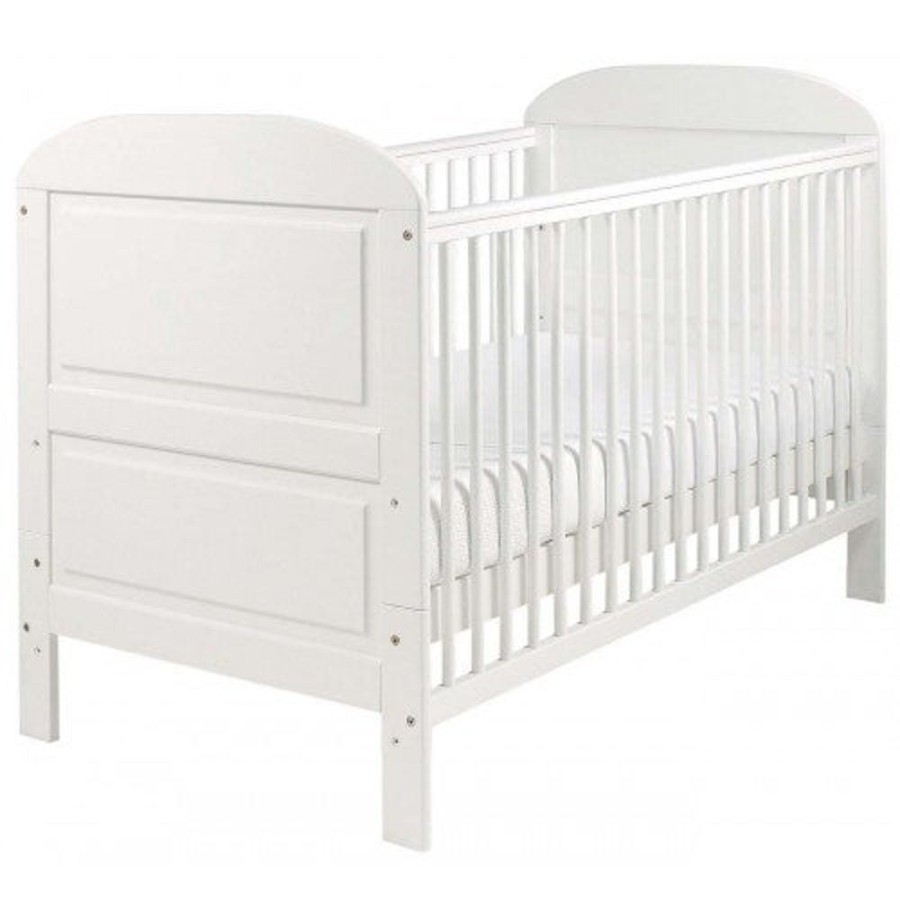 Baby & Nursery littlehelper Cot Beds | Crescent Wooden Cot Bed | 2-In-1 Cot Bed | Pure White