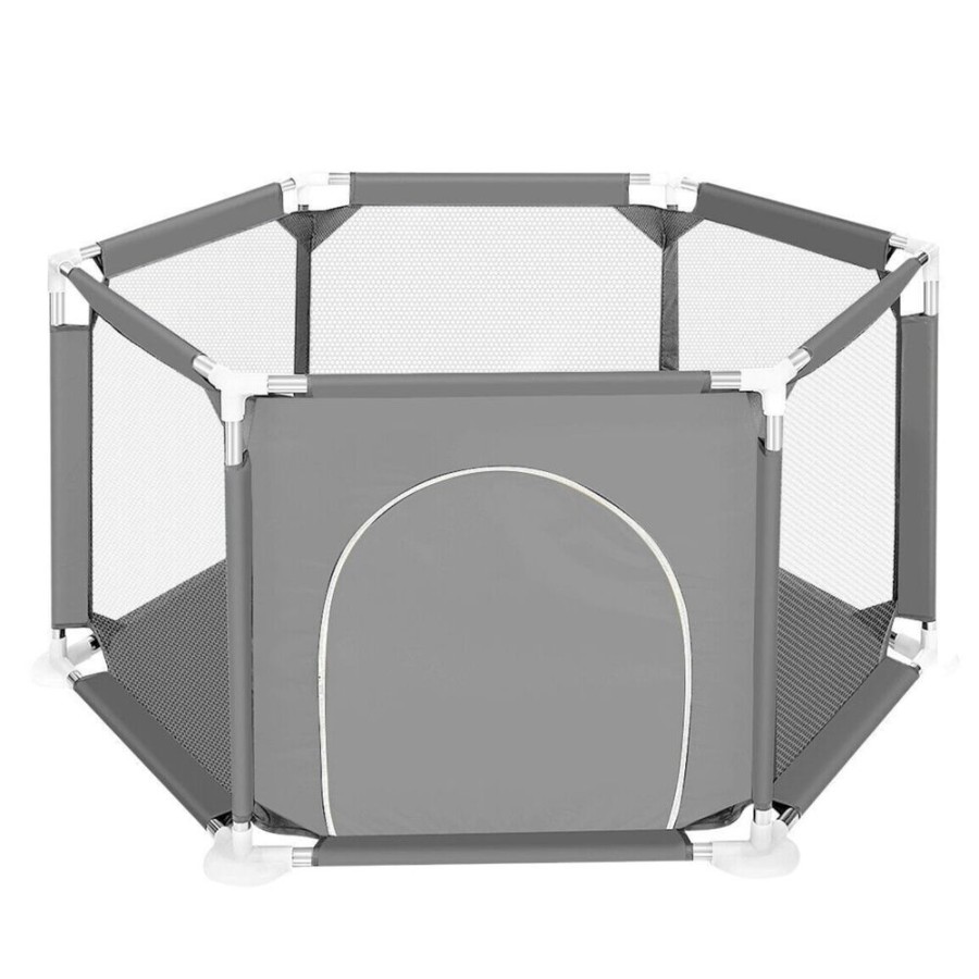 Baby & Nursery littlehelper Baby Playpens | Childrens 6-Panel Hexagonal Mesh Playpen & Pall Pit | Colour Options