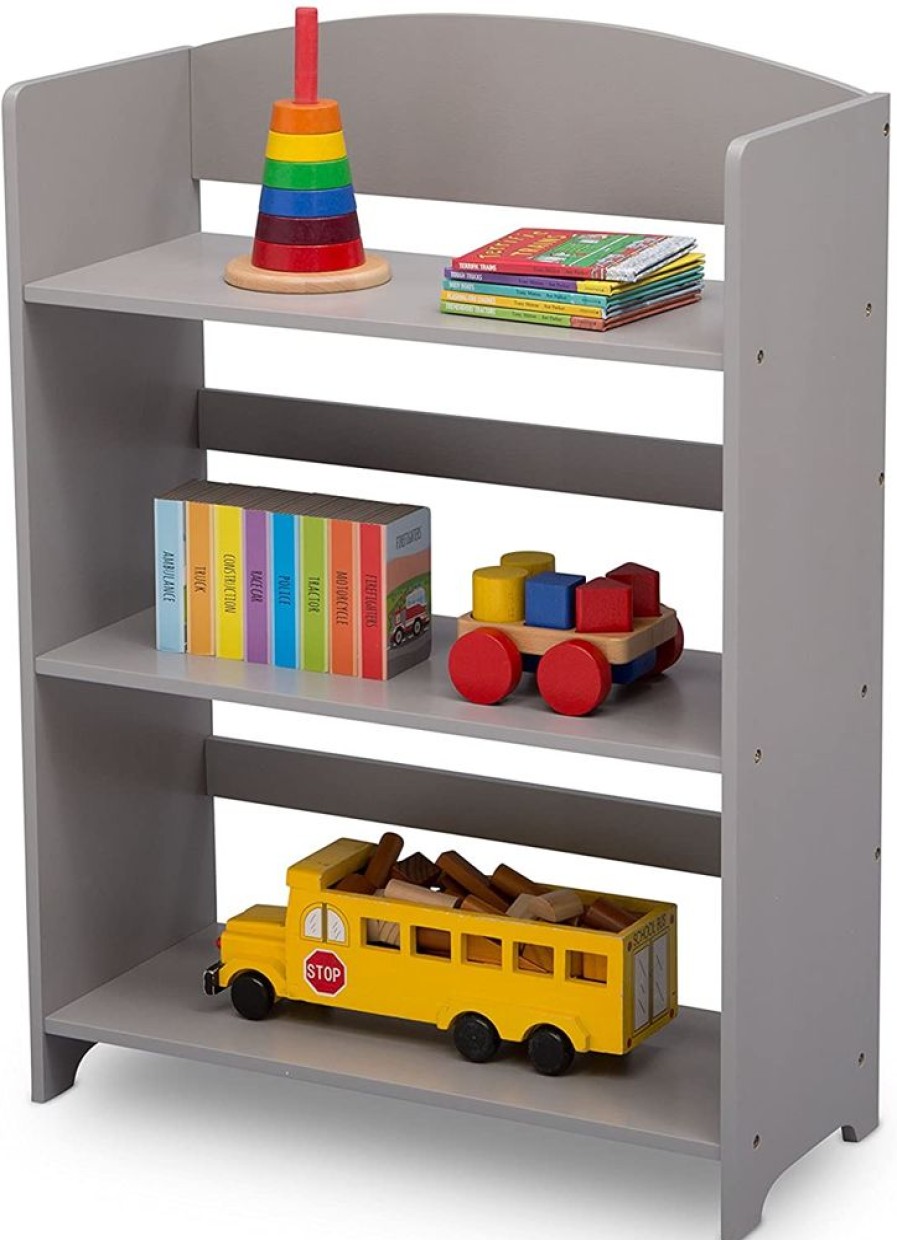 Playtime littlehelper Montessori Toys & Products | Children'S Wood Montessori 3 Tier Bookcase | Modern Design | Grey | 84Cm High