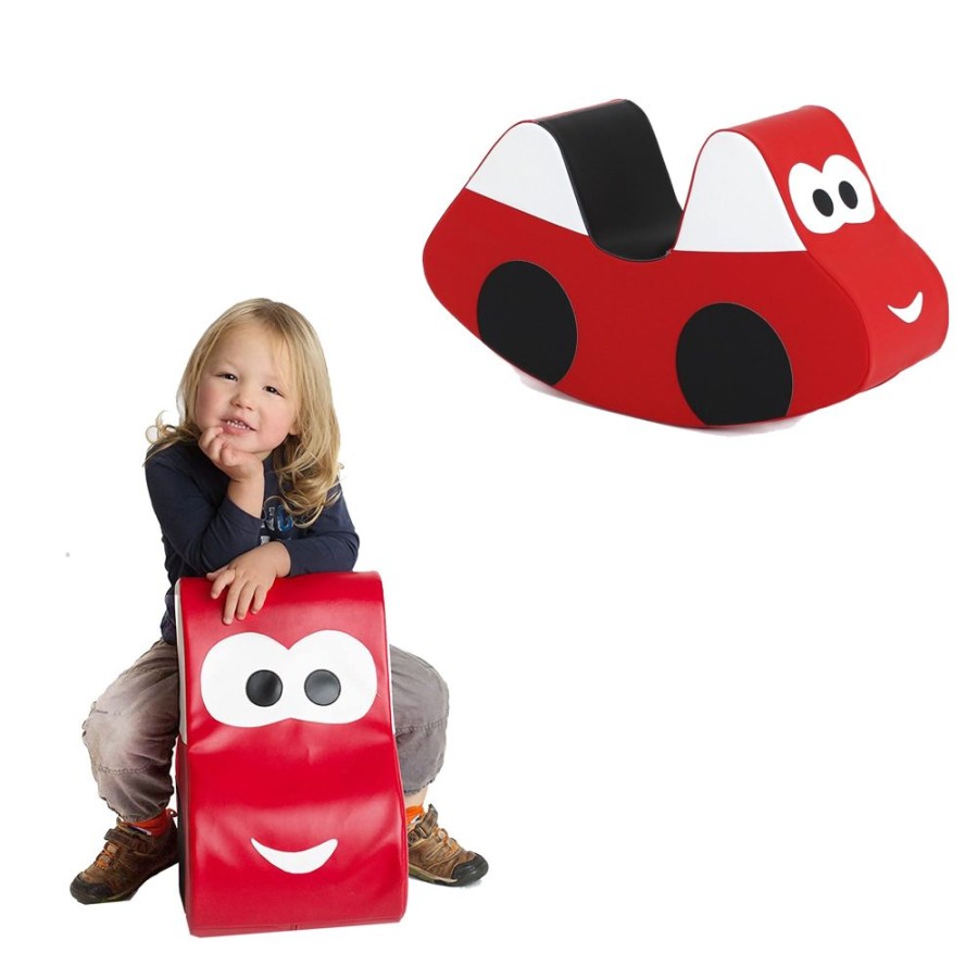 Playtime littlehelper Ride On Toys | Montessori Faux Leather Rocker | Ride-On Soft Rocking Toy | Soft Play Car | Red | 12M+